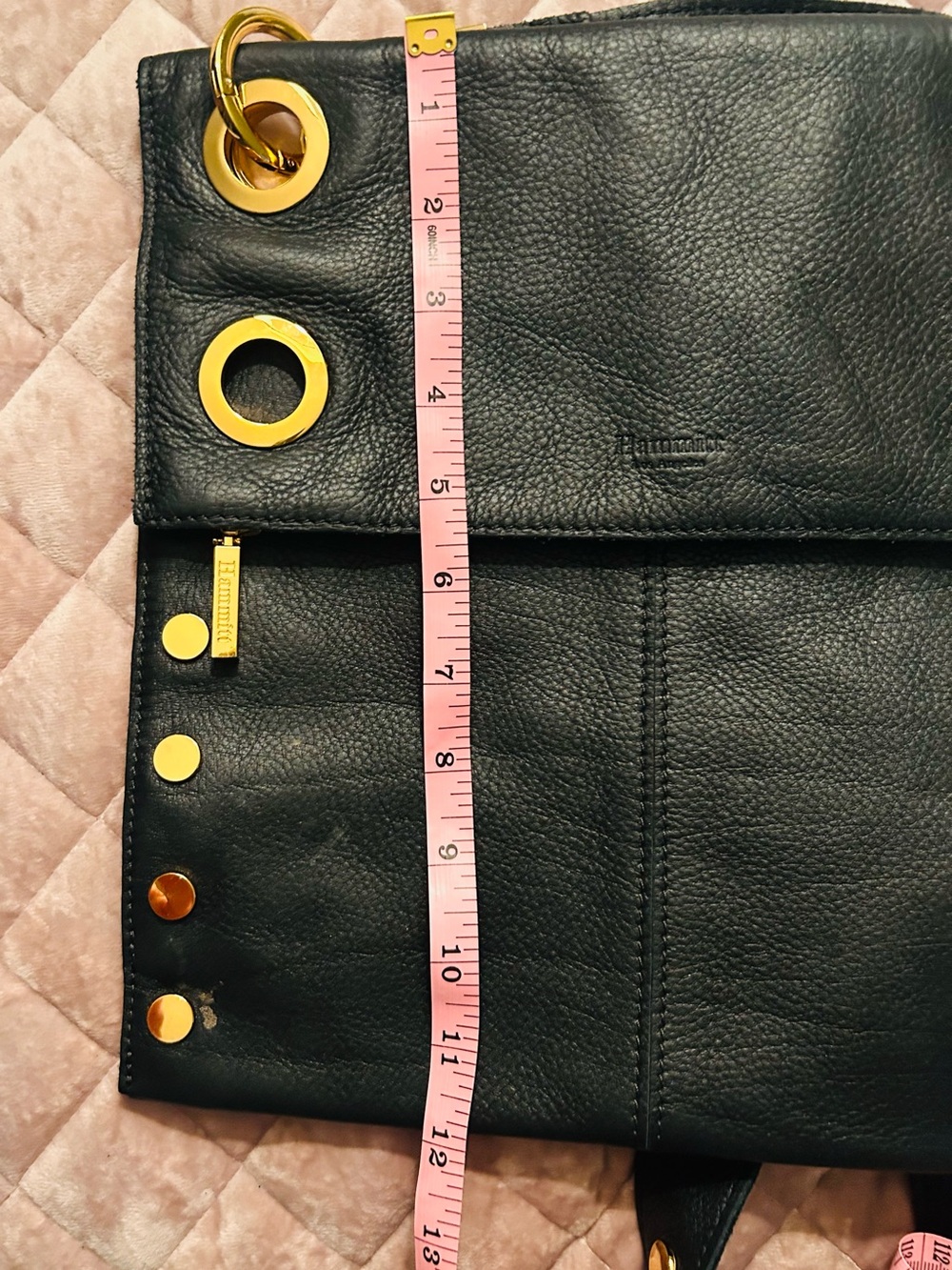 Hammitt Black Leather Crossbody with Gold Grommets - Picture 10 of 13